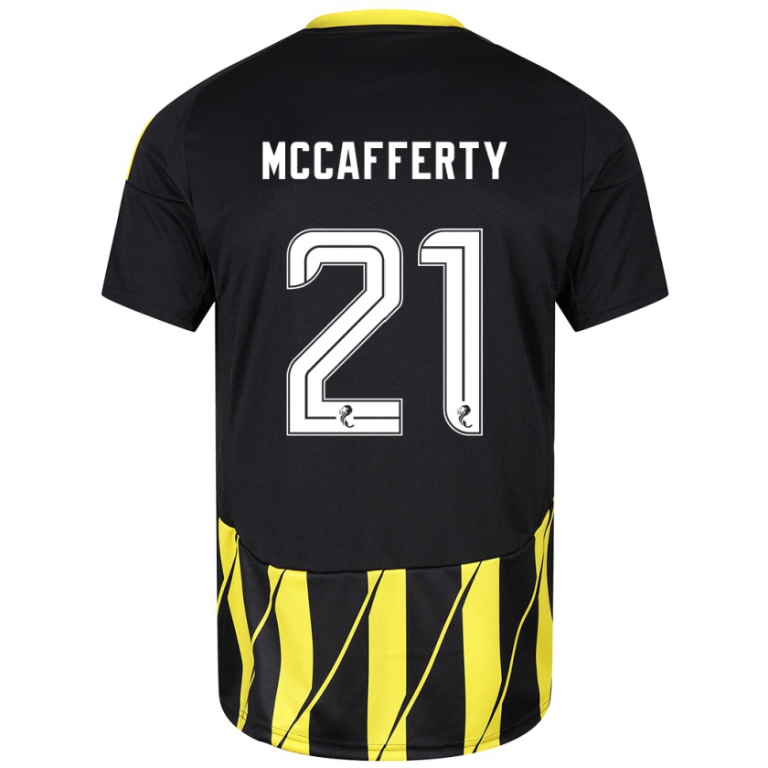 Kandiny Kinderen Eirinn Mccafferty #21 Zwart Geel Uitshirt Uittenue 2024/25 T-Shirt