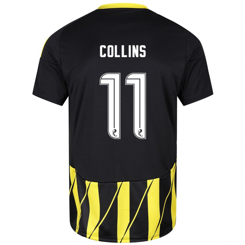 Kandiny Bambino Maglia Bailley Collins #11 Nero Giallo Kit Gara Away 2024/25 Maglietta