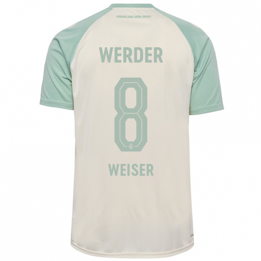 Kandiny Kinderen Mitchell Weiser #8 Off-White Lichtgroen Uitshirt Uittenue 2024/25 T-Shirt