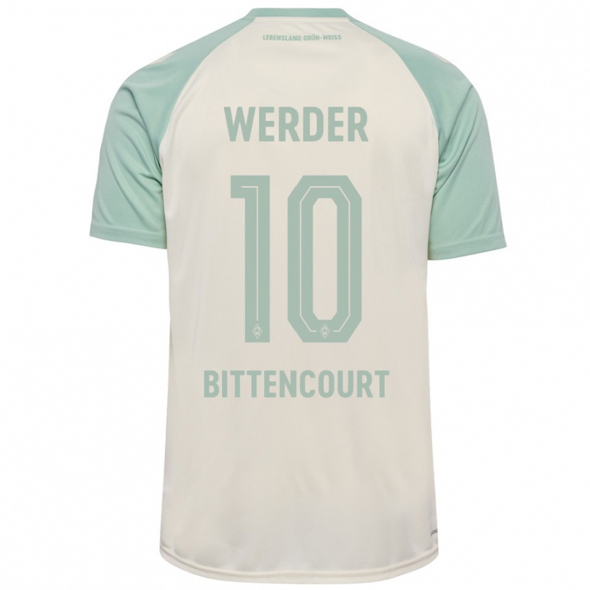 Kandiny Kinderen Leonardo Bittencourt #10 Off-White Lichtgroen Uitshirt Uittenue 2024/25 T-Shirt