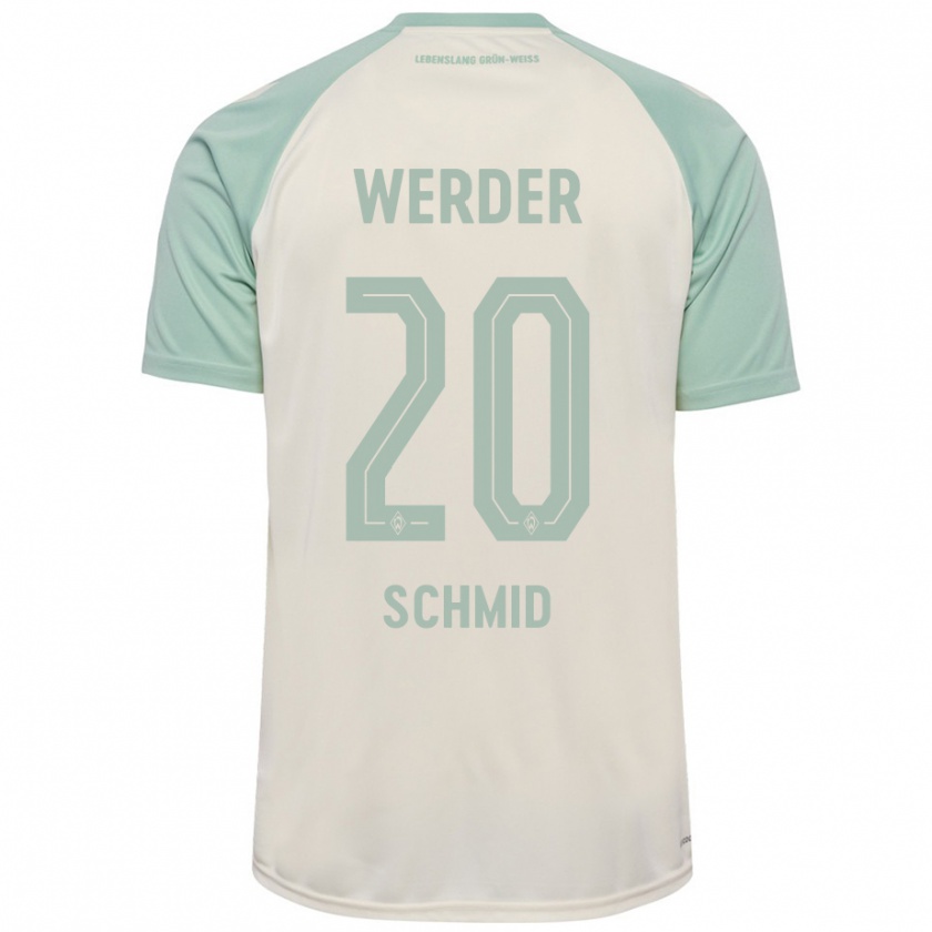 Kandiny Kinderen Romano Schmid #20 Off-White Lichtgroen Uitshirt Uittenue 2024/25 T-Shirt