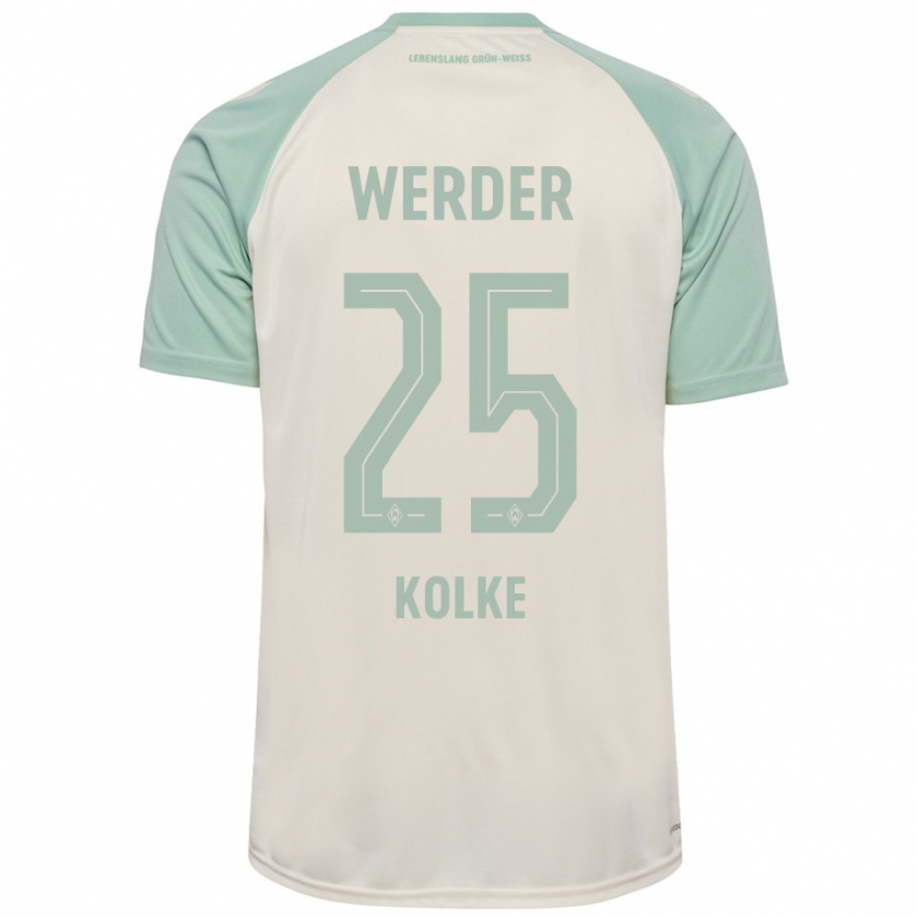 Kandiny Kinderen Markus Kolke #25 Off-White Lichtgroen Uitshirt Uittenue 2024/25 T-Shirt