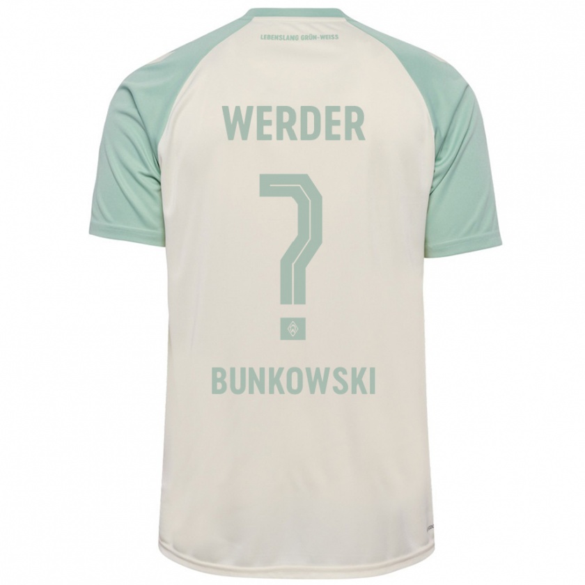 Kandiny Kinderen Paul Bunkowski #0 Off-White Lichtgroen Uitshirt Uittenue 2024/25 T-Shirt