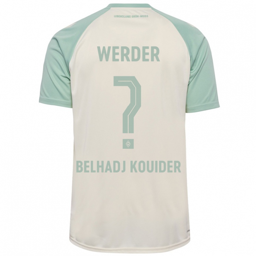 Kandiny Kinderen Mahfoud Belhadj Kouider #0 Off-White Lichtgroen Uitshirt Uittenue 2024/25 T-Shirt