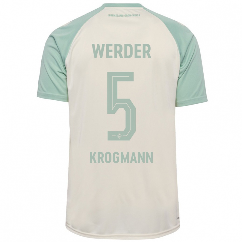 Kandiny Kinderen Avid Krogmann #5 Off-White Lichtgroen Uitshirt Uittenue 2024/25 T-Shirt