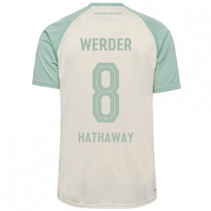 Kandiny Kinderen Max Hathaway #8 Off-White Lichtgroen Uitshirt Uittenue 2024/25 T-Shirt