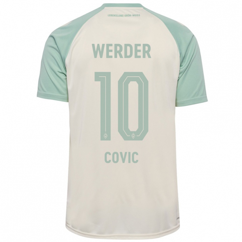 Kandiny Kinder Patrice Covic #10 Cremeweiß Hellgrün Auswärtstrikot Trikot 2024/25 T-Shirt Österreich