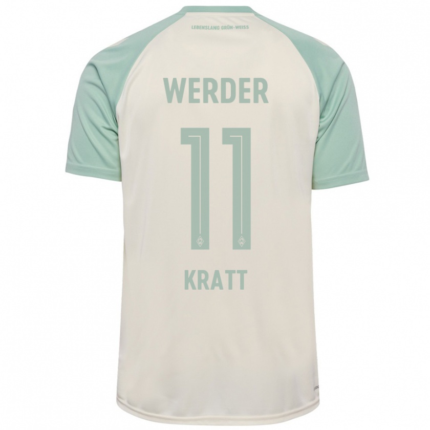 Kandiny Kinderen Ronan Kratt #11 Off-White Lichtgroen Uitshirt Uittenue 2024/25 T-Shirt