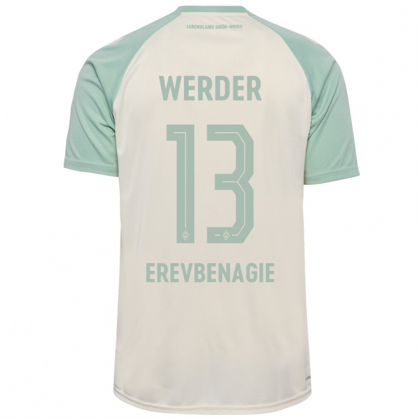 Kandiny Kinderen Paul Erevbenagie #13 Off-White Lichtgroen Uitshirt Uittenue 2024/25 T-Shirt