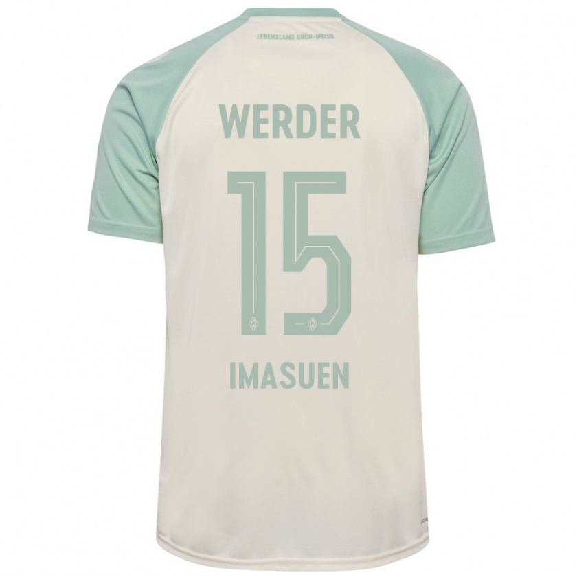 Kandiny Kinder Joel Imasuen #15 Cremeweiß Hellgrün Auswärtstrikot Trikot 2024/25 T-Shirt Österreich