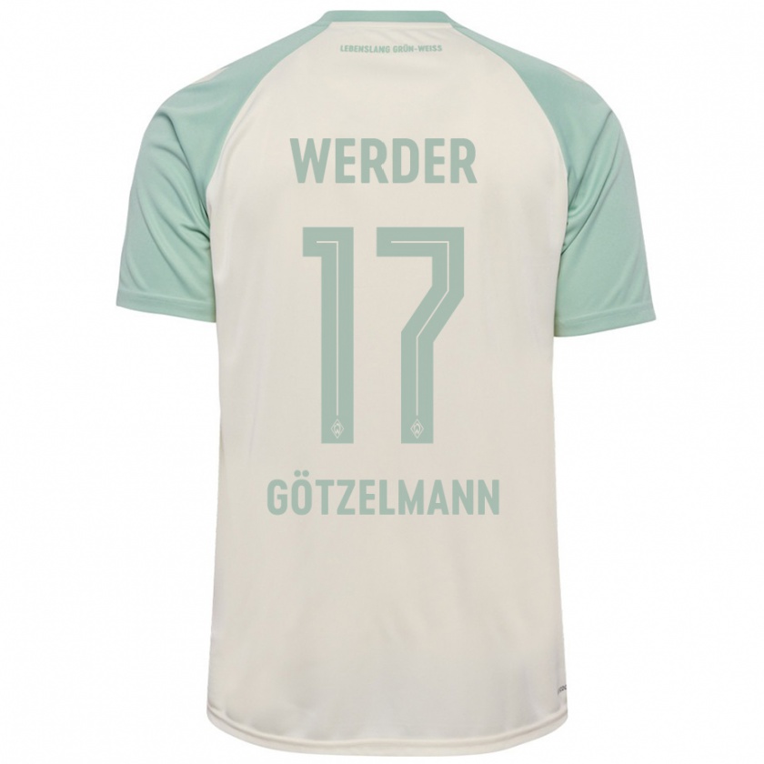 Kandiny Kinderen Patrick Götzelmann #17 Off-White Lichtgroen Uitshirt Uittenue 2024/25 T-Shirt