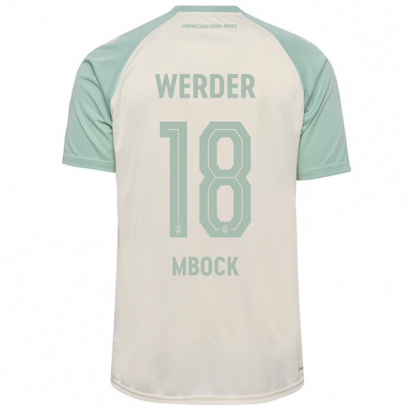 Kandiny Kinderen Princewill Mbock #18 Off-White Lichtgroen Uitshirt Uittenue 2024/25 T-Shirt