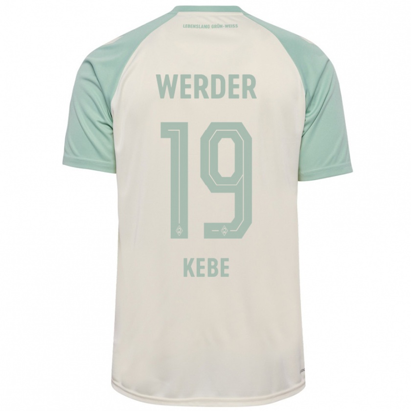 Kandiny Kinderen David Kébé #19 Off-White Lichtgroen Uitshirt Uittenue 2024/25 T-Shirt