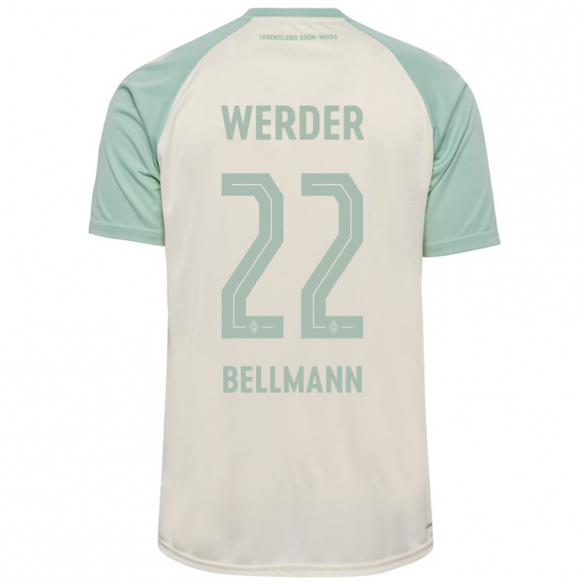 Kandiny Bambino Maglia Paul Bellmann #22 Bianco Sporco Verde Chiaro Kit Gara Away 2024/25 Maglietta