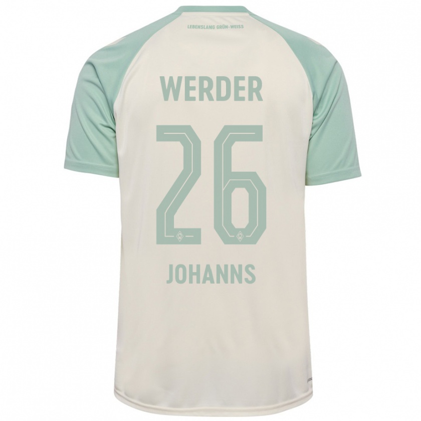 Kandiny Kinderen Lennart Johanns #26 Off-White Lichtgroen Uitshirt Uittenue 2024/25 T-Shirt