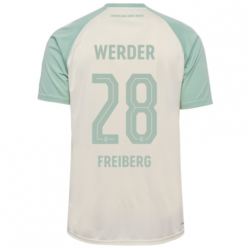 Kandiny Kinder Piet Freiberg #28 Cremeweiß Hellgrün Auswärtstrikot Trikot 2024/25 T-Shirt Österreich