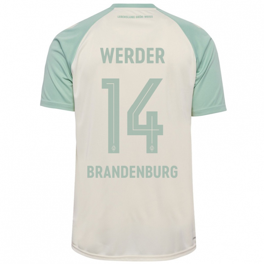 Kandiny Kinderen Michaela Brandenburg #14 Off-White Lichtgroen Uitshirt Uittenue 2024/25 T-Shirt België