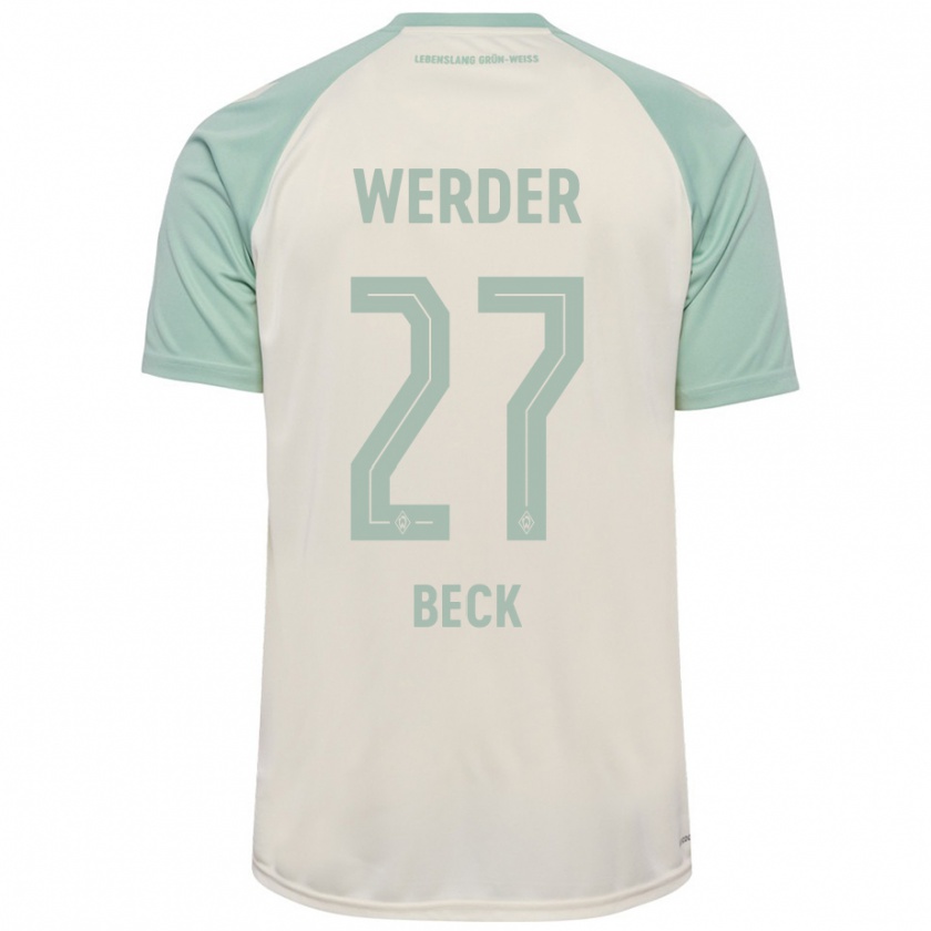 Kandiny Bambino Maglia Sharon Beck #27 Bianco Sporco Verde Chiaro Kit Gara Away 2024/25 Maglietta