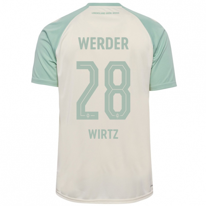 Kandiny Kinder Juliane Wirtz #28 Cremeweiß Hellgrün Auswärtstrikot Trikot 2024/25 T-Shirt Österreich