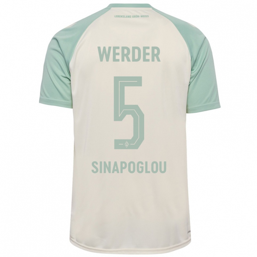 Kandiny Criança Camisola Oguzcan Sinapoglou #5 Verde Claro Off-White Alternativa 2024/25 Camisa Brasil