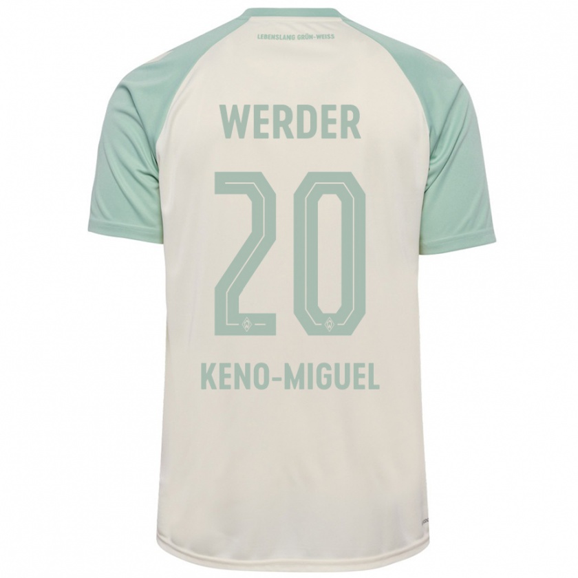 Kandiny Kinderen Keno-Miguel Meyer #20 Off-White Lichtgroen Uitshirt Uittenue 2024/25 T-Shirt België