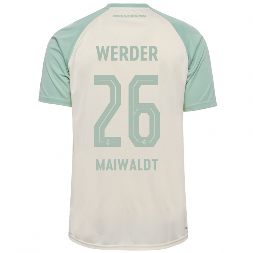 Kandiny Kinder Julius Maiwaldt #26 Cremeweiß Hellgrün Auswärtstrikot Trikot 2024/25 T-Shirt Österreich