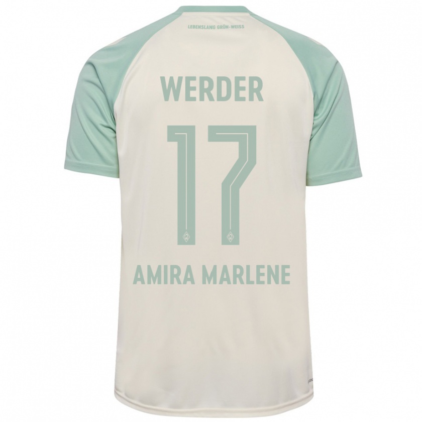 Kandiny Kinder Amira Marlene Dahl #17 Cremeweiß Hellgrün Auswärtstrikot Trikot 2024/25 T-Shirt Österreich