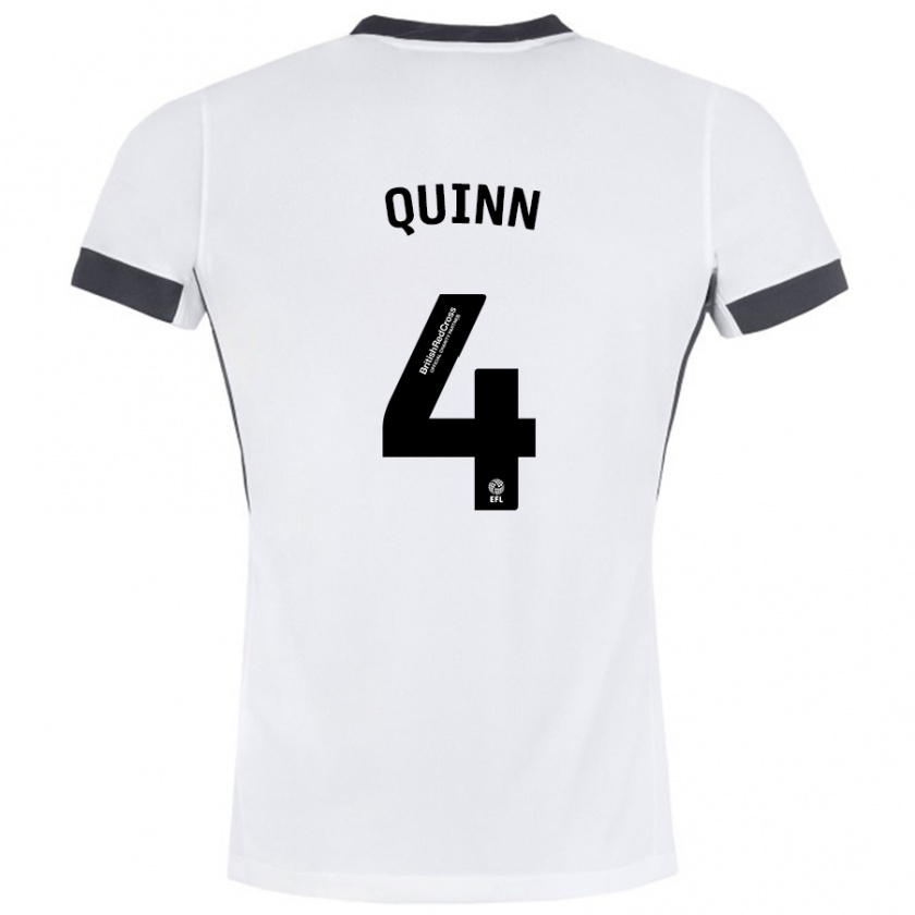 Kandiny Niño Camiseta Louise Quinn #4 Blanco Negro 2ª Equipación 2024/25 La Camisa