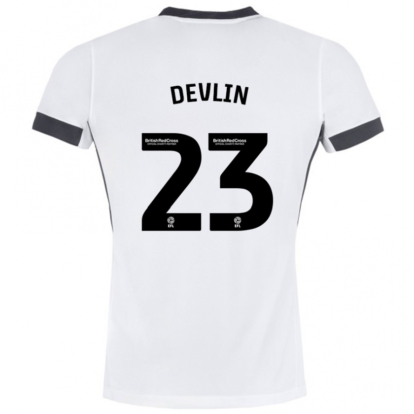 Kandiny Kinder Charlie Devlin #23 Weiß Schwarz Auswärtstrikot Trikot 2024/25 T-Shirt Österreich