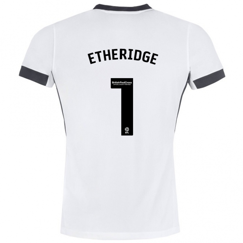 Kandiny Bambino Maglia Neil Etheridge #1 Bianco Nero Kit Gara Away 2024/25 Maglietta