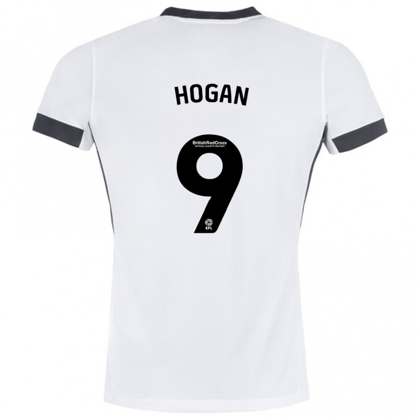 Kandiny Niño Camiseta Scott Hogan #9 Blanco Negro 2ª Equipación 2024/25 La Camisa