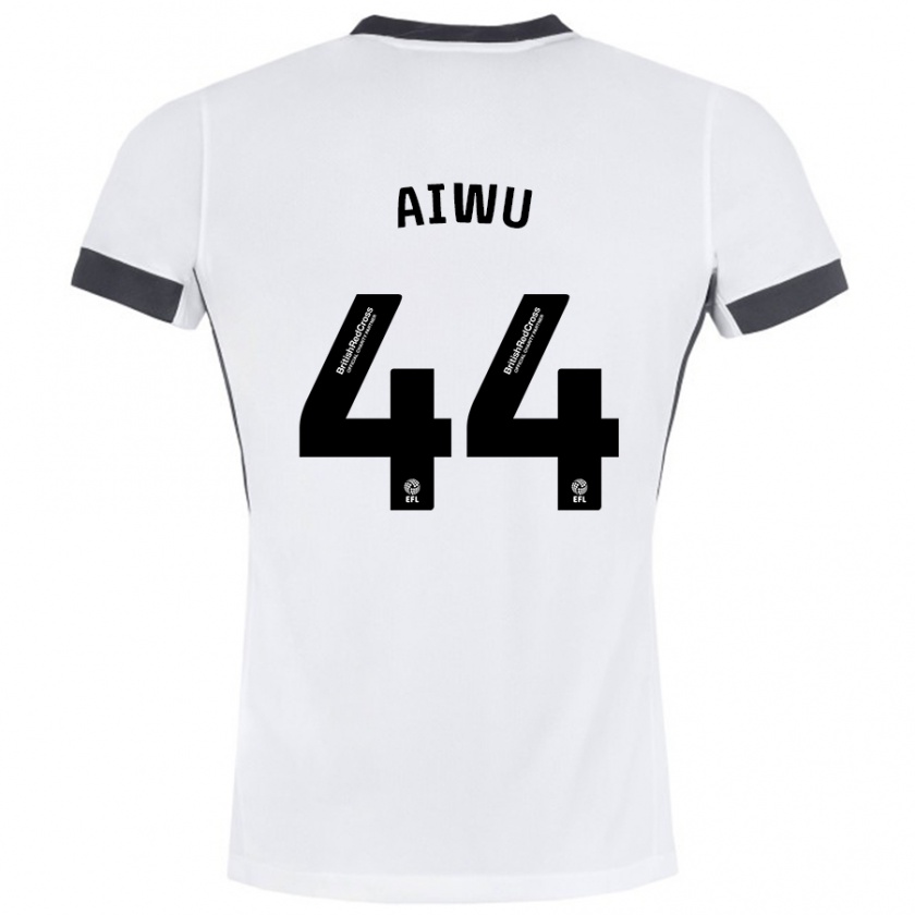 Kandiny Kinderen Emanuel Aiwu #44 Wit Zwart Uitshirt Uittenue 2024/25 T-Shirt België