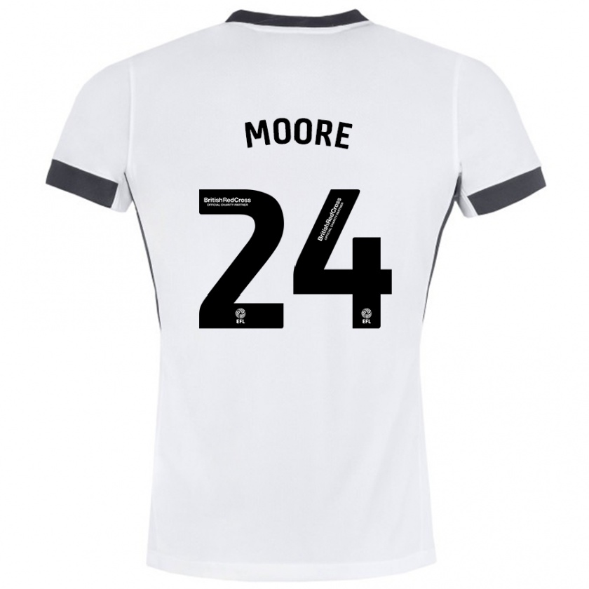 Kandiny Bambino Maglia Jade Ellis Moore #24 Bianco Nero Kit Gara Away 2024/25 Maglietta