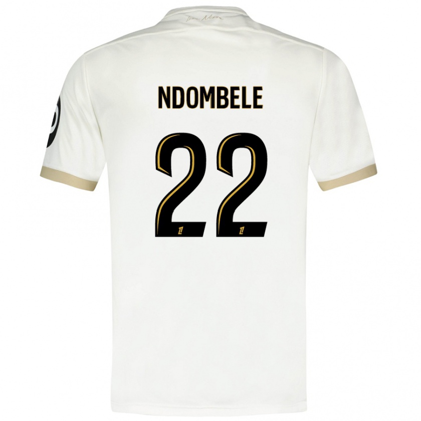 Kandiny Kinderen Tanguy Ndombélé #22 Wit Goud Uitshirt Uittenue 2024/25 T-Shirt België