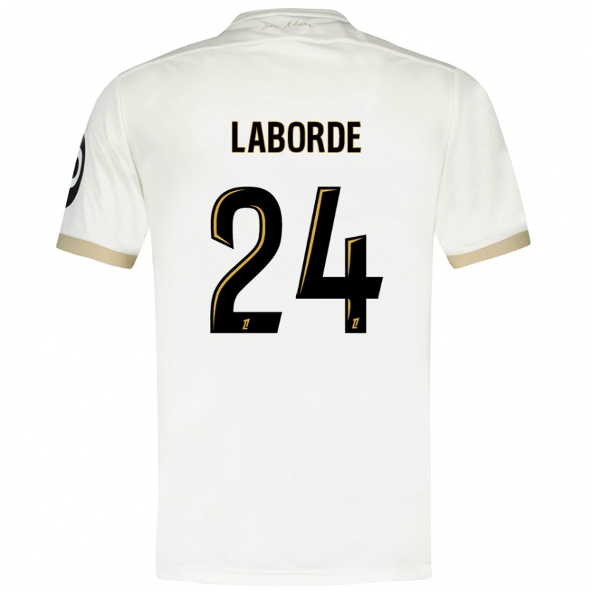 Kandiny Kinderen Gaëtan Laborde #24 Wit Goud Uitshirt Uittenue 2024/25 T-Shirt België