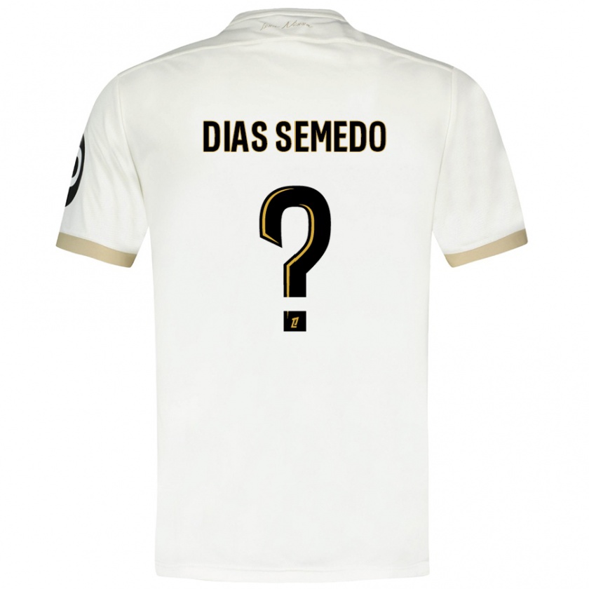 Kandiny Kinderen Samuel Dias Semedo #0 Wit Goud Uitshirt Uittenue 2024/25 T-Shirt België