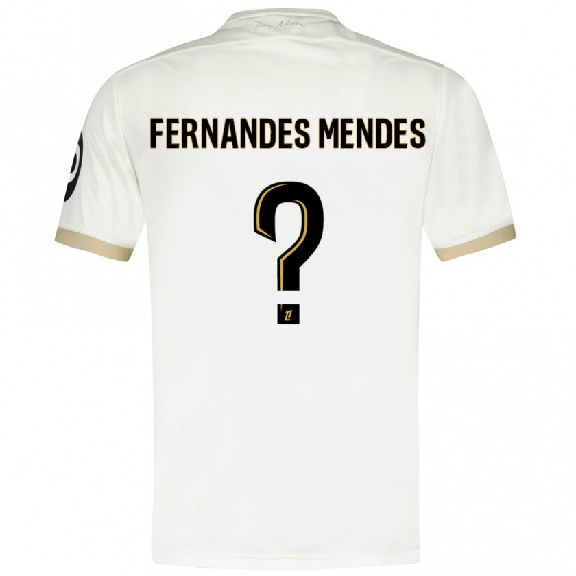 Kandiny Kinderen Mathis Fernandes Mendes #0 Wit Goud Uitshirt Uittenue 2024/25 T-Shirt