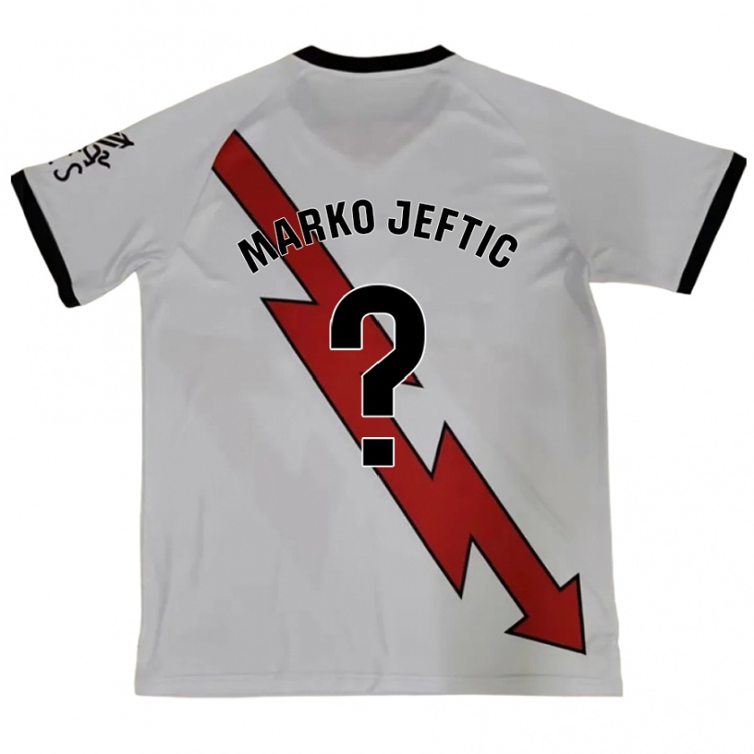 Kandiny Bambino Maglia Marko Jeftic #0 Rosso Kit Gara Away 2024/25 Maglietta