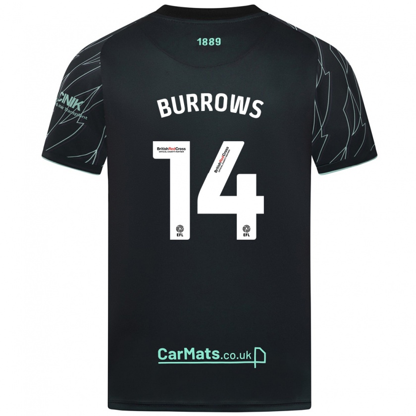 Kandiny Kinderen Harrison Burrows #14 Zwart Groen Uitshirt Uittenue 2024/25 T-Shirt België