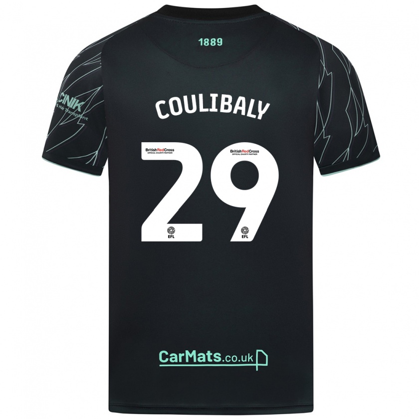 Kandiny Bambino Maglia Ismaila Coulibaly #29 Nero Verde Kit Gara Away 2024/25 Maglietta