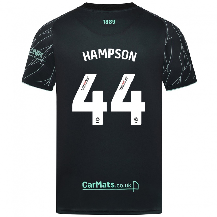 Kandiny Bambino Maglia Owen Hampson #44 Nero Verde Kit Gara Away 2024/25 Maglietta