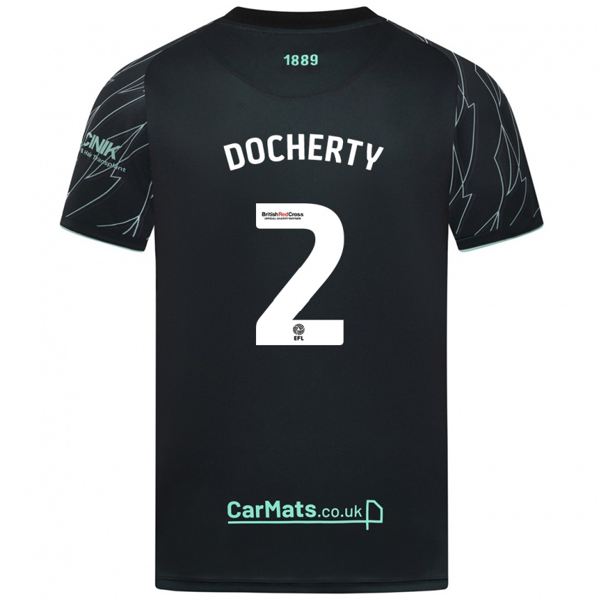 Kandiny Niño Camiseta Charley Docherty #2 Negro Verde 2ª Equipación 2024/25 La Camisa México