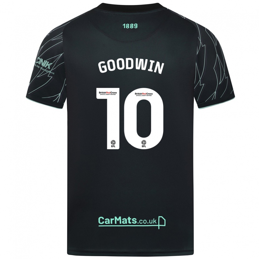 Kandiny Bambino Maglia Isobel Goodwin #10 Nero Verde Kit Gara Away 2024/25 Maglietta