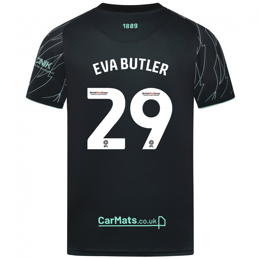 Kandiny Kinderen Eva Butler #29 Zwart Groen Uitshirt Uittenue 2024/25 T-Shirt