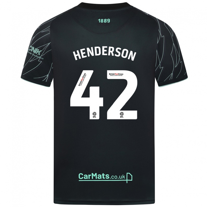 Kandiny Kinder Peyton Henderson #42 Schwarz Grün Auswärtstrikot Trikot 2024/25 T-Shirt Österreich