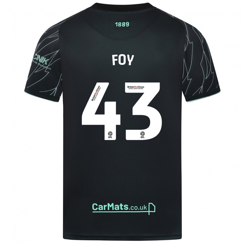 Kandiny Bambino Maglia Gus Foy #43 Nero Verde Kit Gara Away 2024/25 Maglietta