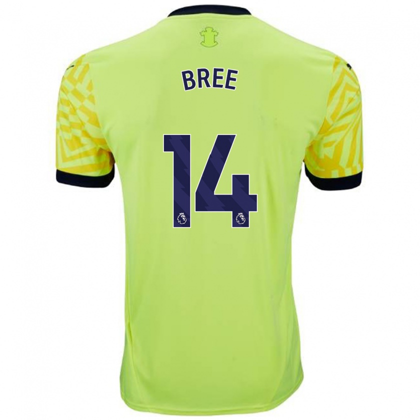 Kandiny Niño Camiseta James Bree #14 Amarillo 2ª Equipación 2024/25 La Camisa