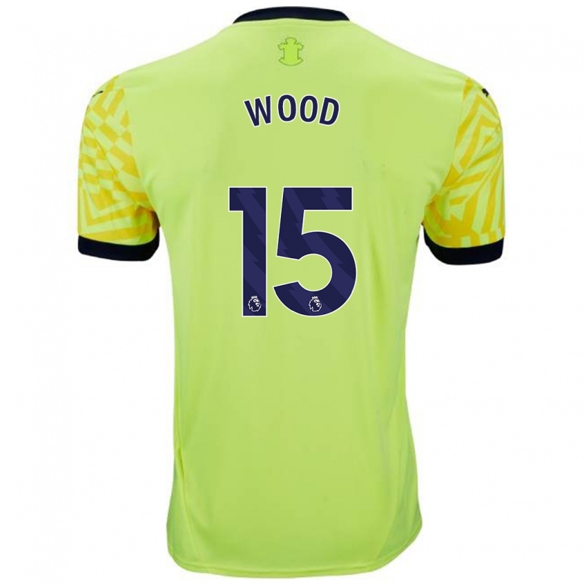 Kandiny Kinder Nathan Wood #15 Gelb Auswärtstrikot Trikot 2024/25 T-Shirt Österreich