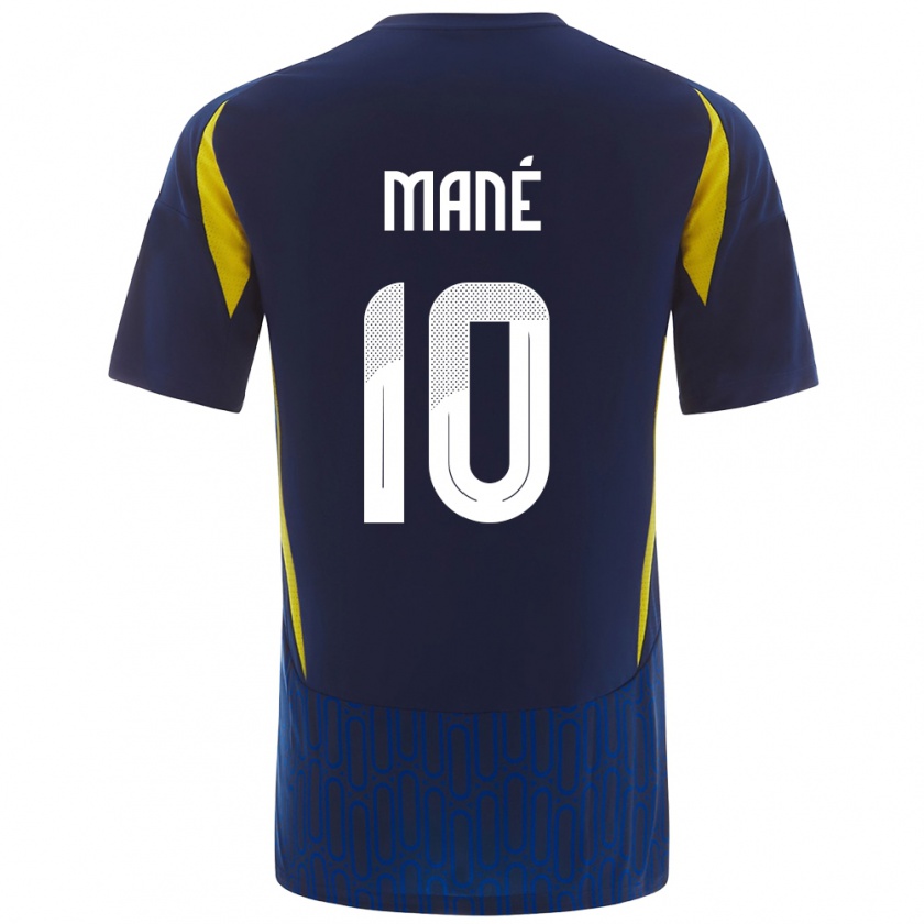 Kandiny Niño Camiseta Sadio Mané #10 Azul Amarillo 2ª Equipación 2024/25 La Camisa