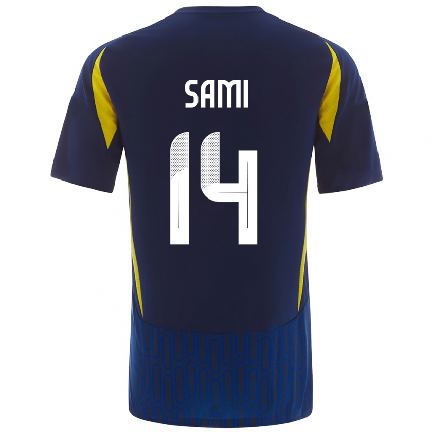 Kandiny Niño Camiseta Sami Al-Najei #14 Azul Amarillo 2ª Equipación 2024/25 La Camisa